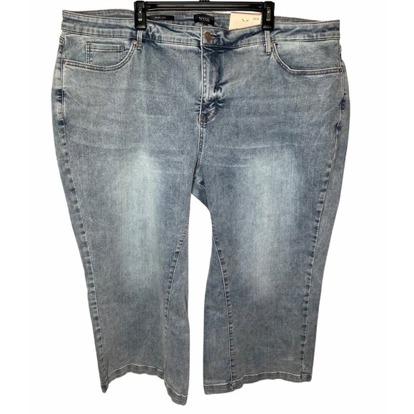 NYDJ Womens Teresa Wide Leg Ank Contour Skylar Light Wash Denim Jeans Size 26W - Picture 8 of 16